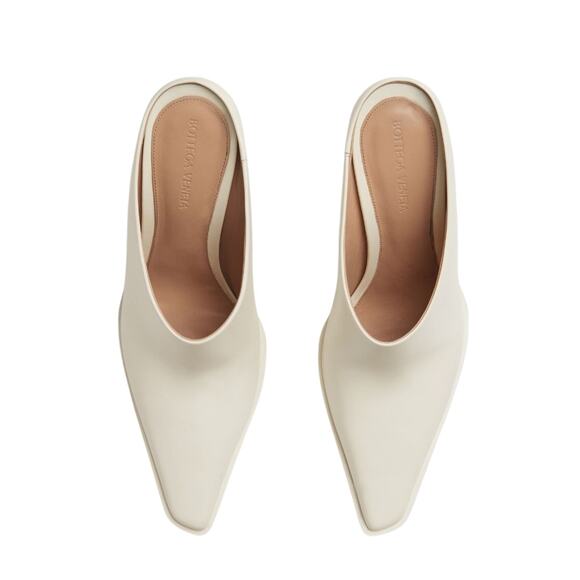 Bottega Veneta Tex Mule White IT37 US7  Sculptural Block Heel Italy NEW Rare - Picture 10 of 16